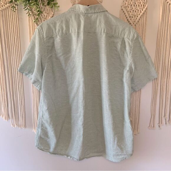 OLD NAVY Men’s Everyday Regular Fit Linen Blend Shirt Milky Jade Green Large - Picture 3 of 11